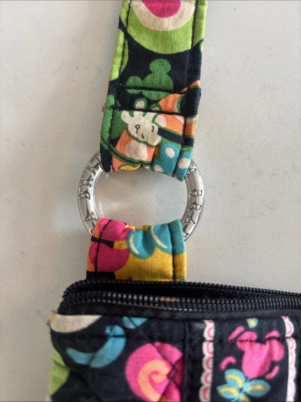 Vera Bradley MultiFloral & Mickey Quilted Crossbody with matching wristlet